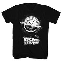 Back to the Future Wheel Of Time Black Adult T-Shirt M