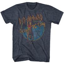 Def Leppard Fade-y High N Dry Navy Heather Adult T-Shirt L