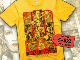 Kill Bill V11 T-Shirt Vintage YELLOW T-Shirt DTG Digital Print Sizes S M L XL 2XL 3XL 4XL 5XL XL