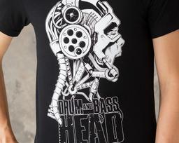 Drum and Bass Head T-Shirt – Robot DJ Graphic Tee L