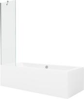 Mexen Cube stačiakampė vonia 180 x 80 cm su apdaila ir 1 durų ekranu 50 cm, skaidrus, chromas - 550518080X9505000001, 180 x 80 cm