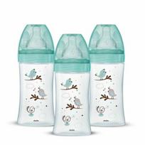 Kūdikių buteliukai DODIE nuo dieglių 270 ml, žali, 3 vnt. rinkinys