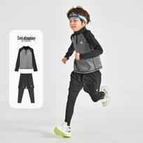 Boys' Athletic Long-Sleeve Running Set 150 viržių pilka spalva