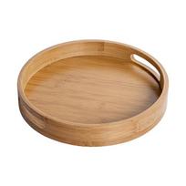 Bamboo Tray Round Handcrafted Tea Serving Plate For Home Tea Sets Diameter 25CM