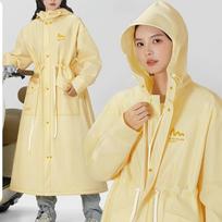 Adult Long Waist Windbreaker Raincoat for Women Full Body Rainstorm Proof Electric Bike Riding Waterproof Coat M geltona