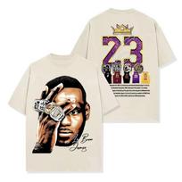 2026 New Lebron James Pattern Printed Short Sleeve TShirt Y2k Vintage Crew Neck Tee Unisexs Unisexs Trend Top Sports Unisex L