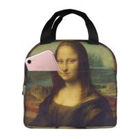 Mona Lisa By Leonardo Da Vinci Insulated Lunch Bag for Women Kids Leakproof Food Boxes Thermal Lunch Box Tote One Size