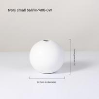 Full Round Color Flower Vase Ceramic Pots for Plants s Apple Shape Indoor Flower Vase for Decoration (as the picture,M) white