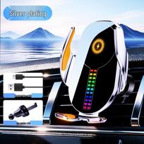 RGB Ambient Light Wireless Charging Car Phone Holder with Auto-Sensing and Three-Axis Linkage