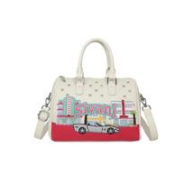 Boston Bag with Embroidery, High-end Single-shoulder Crossbody Bag balta
