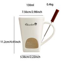 Ceramic Chocolate Fondue Set with Candle Holder Mini Cheese Fondue Pot Swiss Ice Cream Melting Pot for Family Restaurant Dessert (White,130ml) balta