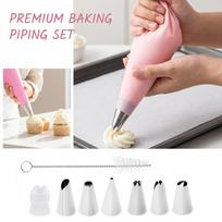 6-Piece Piping Bag and Tips Set for, Cream Icing and Baking One Size rožinė