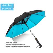 Misting Fan Umbrella Usb Rechargeable Uv Protection Cooling Double Layer Dual Purpose Rain Sun Umbrella For Outdoor Travel 8K black
