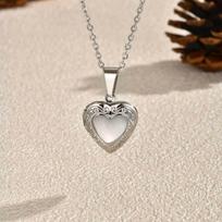 Cubic Zirconia Heart Locket Necklace for Women, Stainless Steel Openable Love Shape Pendant,18k Gold Plated Birthday Gifts 20inch