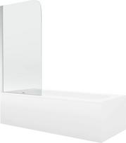 Vonia Mexen Vega su apdaila ir stiklo sienele, 160x70 cm + 75 cm, white+I/swing/chrome