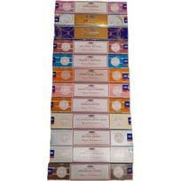 Satya Nag Champa Agarbatti (Smilkalų lazdelė) Kombinuotas 12x15 gramų (Iš viso 180g) Multi Kvapas (Gali skirtis) brown