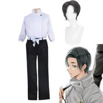 Anime Jujutsu Kaisen Okkotsu Yuta Cosplay Costume Uniform Wig Suit Halloween Costume Adult L-(Costume+Wig)