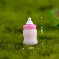 Mikro kraštovaizdžio samanų papuošalai Mielos ir žavios karvytės Sodo bonsai dekoratyviniai maži papuošalai Dervos rankdarbiai Pink baby bottle
