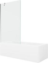 Mexen Cubik stačiakampė vonia 150 x 70 cm su apdaila ir vieno sparno pertvara 100 cm, skaidri, chromuota - 550315070X9510000001, 150 x 70