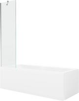 Mexen Cubik stačiakampė vonia 170 x 70 cm su apdaila ir vieno sparno 50 cm ekranu, skaidri, chromuota - 550317070X9505000001