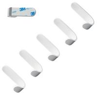 Ant sienos tvirtinamas lipnių aliuminio kabliukų rinkinys, baltos spalvos