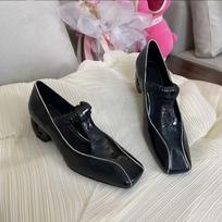 Fashion Designer Women High Heels Shoes Square Toe Chunky Elegant Heeled Sandals 2025 Summer Pumps Party Shoes Pumps New Mujer Sandalias 35 juoda