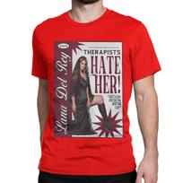 Men Women's Lana Del Rey Therapists Hate Her T Shirt Ultraviolence Hip Hop Music Album 100% Cotton Clothes Unique Tees T-Shirt S red