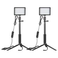 NEEWER ZC-10S STUDIJOS RINKINYS DVI LED LEMPUTĖS SU FILTRAIS IR FOTO TRIPODU