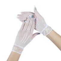 Simple Fishnet Gloves For Bridal Event Stretchable Short Gloves Mesh Sunproof Handwear for Wedding and Theme Occasion balta