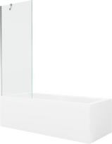 Mexen Cubik stačiakampė vonia 160 x 70 cm su apdaila ir vieno sparno ekranu 70 cm, skaidrus, chromas - 550316070X9507000001, 160 x 70 cm