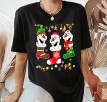 Frozen Olaf Christmas Socks Lights Santa Christmas Is Coming Tshirt Unisex T-Shirt XXL