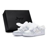 Nike Dunk 811 Manufacturing, Love Of A Lifetime, Special Shoe Box Low top Skateboard Shoes GS White Silver DH9765-102(Team80-S-BOX) 36