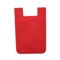 Smart Silicone Mobile Phone Wallet Card Stick On Cash Credit Card Holder raudona
