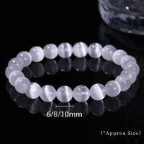6 8 10 mm natūralaus akmens baltas selenito akmens karoliukas jogos meditacijos elastinė apyrankė vyrams ir moterims proto gydymo papuošalas dovana Beads Approx 6mm gray