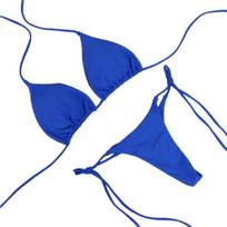 2 vnt./komplektas, vienspalvis bikinio rinkinys, su kaklo juostele, moteriškas maudymosi kostiumėlių rinkinys paplūdimiui M mėlyna