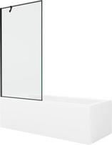 Mexen Cubik stačiakampė vonia 170 x 70 cm su korpusu ir vieno sparno 90 cm dušo siena, juodas raštas - 550317070X9509007070