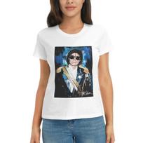 Women TShirt Michael 1984 Grammys Jackson Pop Art Portrait Summer Short Sleeve Tees ONeck T Shirts Clothes Tops Streetwear L