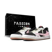 Travis Scott x Jordan Air Jordan 1 Travis Scott X AJ1 Low Collaboration, Box Low top Vintage Basketball Shoes Unisex DZ4137-700(Team1677- 1) 35.5