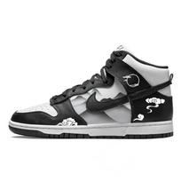 Nike Dunk Abrasion Resistant Abrasion Resistant High top Skateboard Shoes Unisex Black White DD1399-105(Team10--) 43