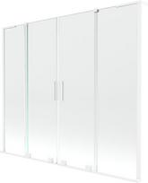 Mexen Velar L Duo dvigubas vonios ekranas, 2 dalių, slankiojantis, 180 x 150 cm, permatomas, baltas - 896-180-003-02-20