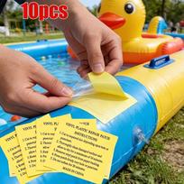 10 vnt. Skaidrios PVC lopai-lipdukai Vandeniui atsparūs Lipnūs lipdukai pripučiamai valčiai, palapinei, plaukimo ratui, miegmaišiui, oro čiužiniui, lauko įrangai 10pcs