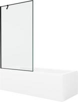 Vonia Mexen Cubik su apdaila ir stiklo sienele, 160x70 cm + 100 cm, White+Black frame
