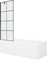 Mexen Cubik stačiakampė vonia 170 x 70 cm su apdaila ir 1 sparno ekranu 70 cm, juodas raštas - 550317070X9507007077, 170 x 70 cm