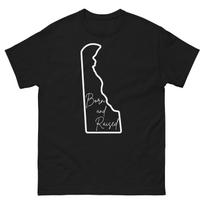 Must-Have Delaware Pride Tee: Authentic Born and Raised First State Unisex T-Shirt | Show Your Roots & Celebrate DE Heritage! (White) L