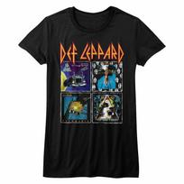 Def Leppard 80's Albums Black Junior Women's T-Shirt M