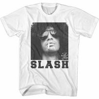 Slash Guns N Roses Smoking Slash White Adult T-Shirt S
