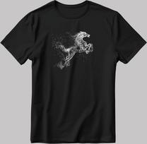 Horse Figure Short Sleeve White-Black Men's / Women's T-Shirt K095 2XL