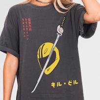Bill Movie Art Graphic Tee, Retro Samurai Sword Japanese Kill Movie T-Shirt 4XL