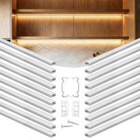 U formos LED aliuminio profilis, 20 vnt. po 1 m, su pieno baltumo gaubteliais