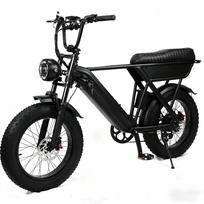 Retro Fat Tire Electric Bike, 48V 250W Motor 90-100KM Long Range, 20*4.0 All Terrain E-Bike 7 Speed Zoom Hydraulic Disc Brake Front Suspension juoda